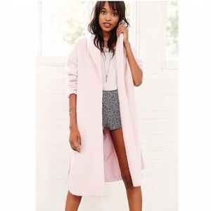 NWT Urban Outfitters Kimchi Blue Blush
Baby Pink Wool Duster Coat  Size Large